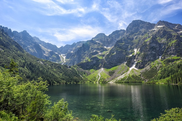 Mountain lake in Tatras, Poland, Europe.