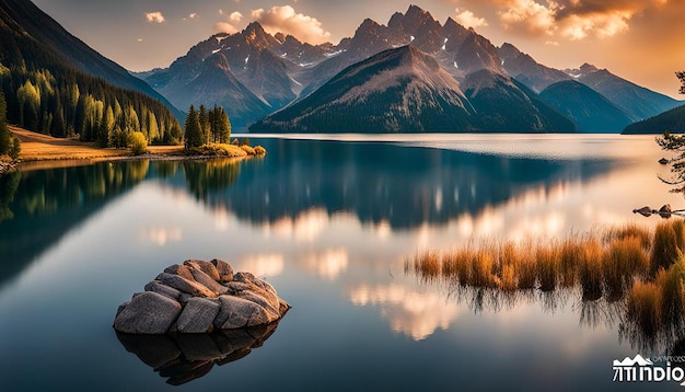 Mountain Lake with Gentle Waves