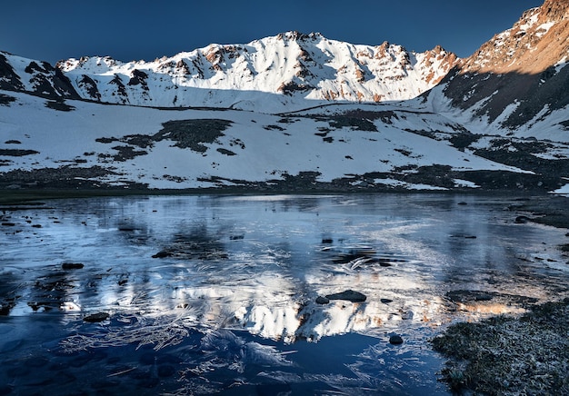 Mountain Lake with reflection of the peak