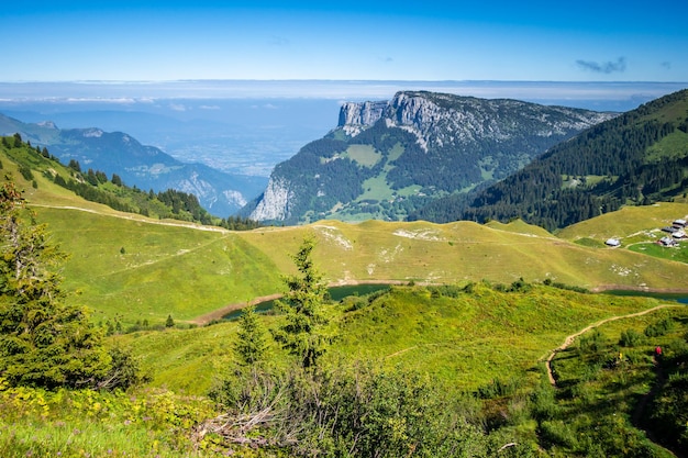 Mountain landscape in The Grand-Bornand, Haute-savoie, France