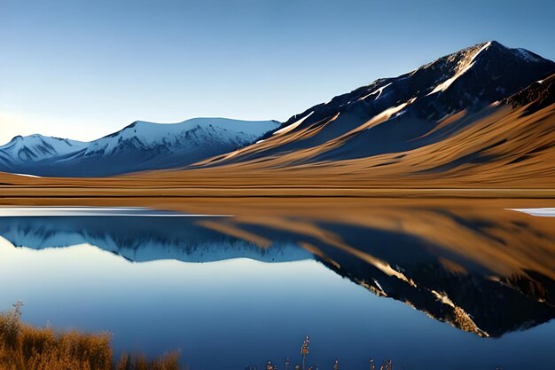 Mountain Landscape Lake and Large Panorama