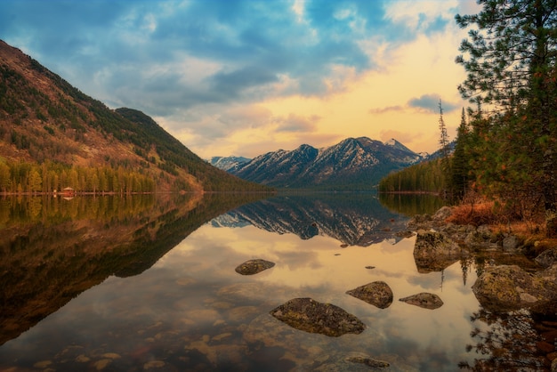 Mountain landscape, lake view, Kazakhstan