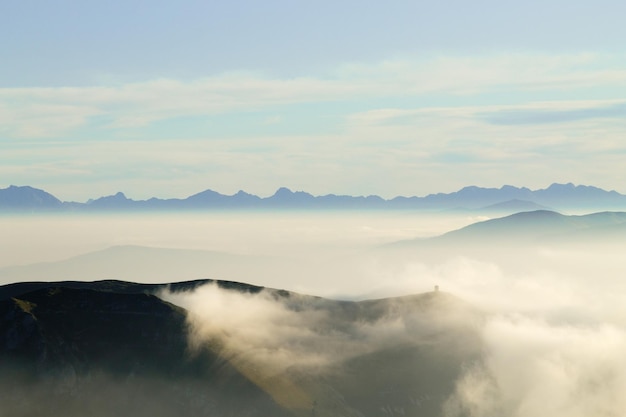 Mountain landscape Mount Grappa panorama Italian alps