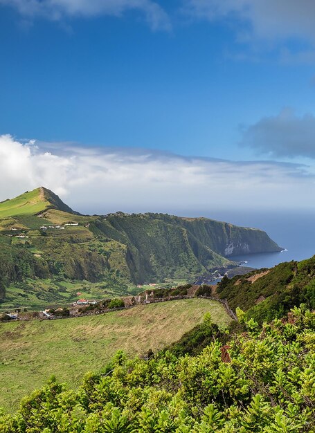 Mountain landscape Ponta Delgada island Azores Portugal_ai_generated