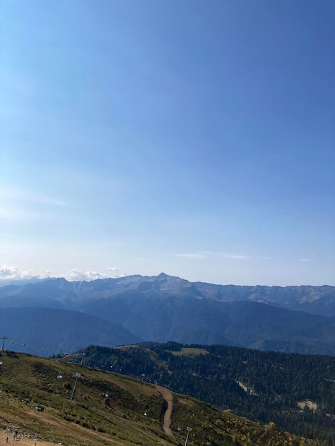 Mountain landscape. Sky and spaciousness. Mobile photography.