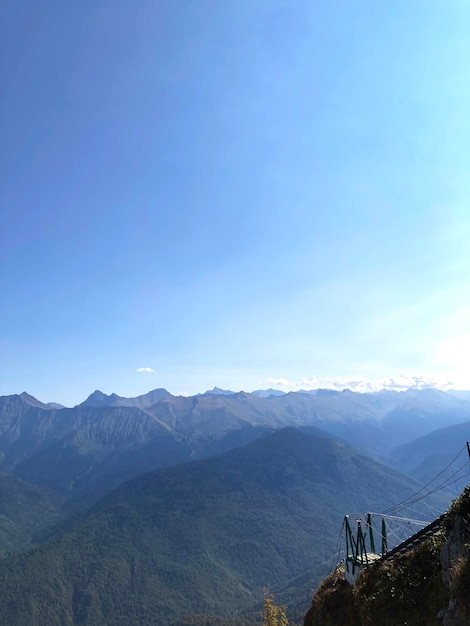 Mountain landscape. Sky and spaciousness. Mobile photography.