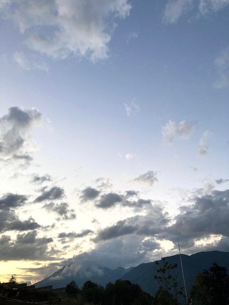 Mountain landscape. Sunset and clouds. Mobile photography.