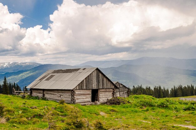 Mountain landscape in the Ukrainian Carpathians