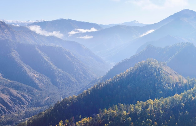 Mountain landscape with deep gorge morning