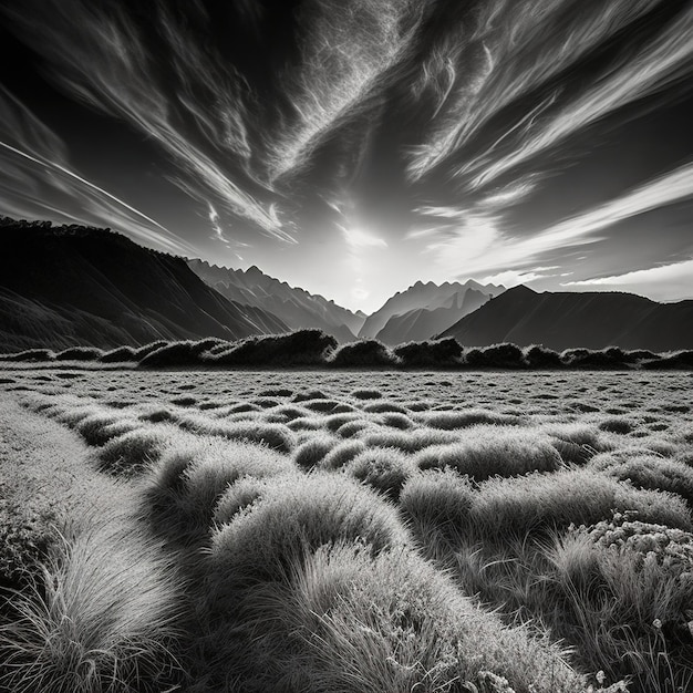 Mountain Landscape with grass