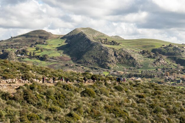 Mountain landscape with green grass Bazina Joumine Bizerte