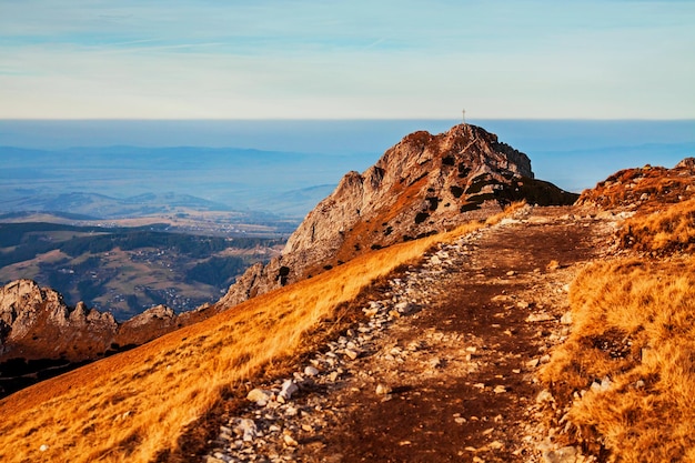 Mountain landscape with rocks and Giewont peak