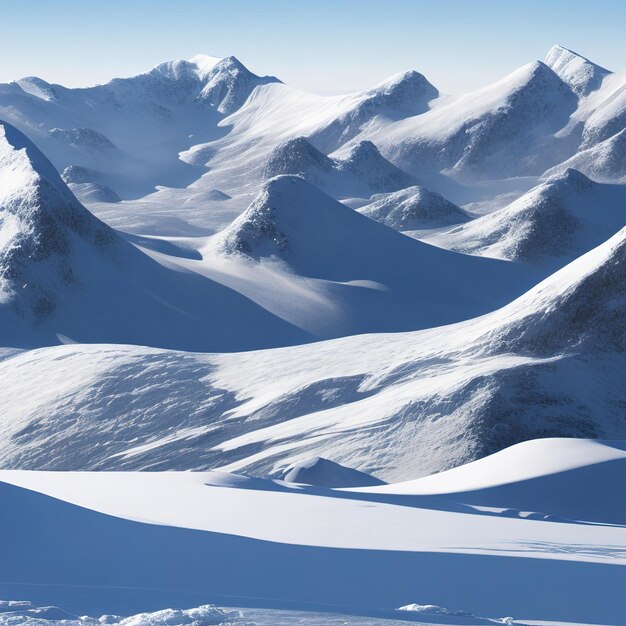 Mountain landscape with snow