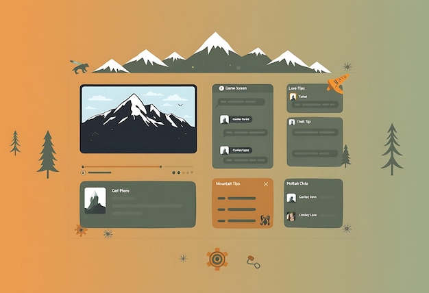 Mountain Layout for an Outdoorsy Streamer With Earthy Colors Mountain Ele Game Interface Designm