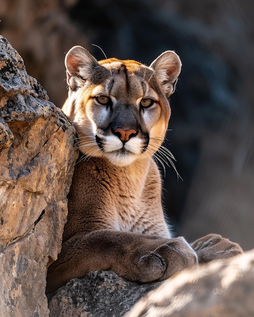 Mountain Lion in Natural Habitat under Daylight