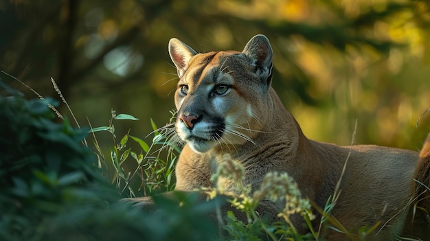 Mountain Lion in Natural Habitat under Daylight