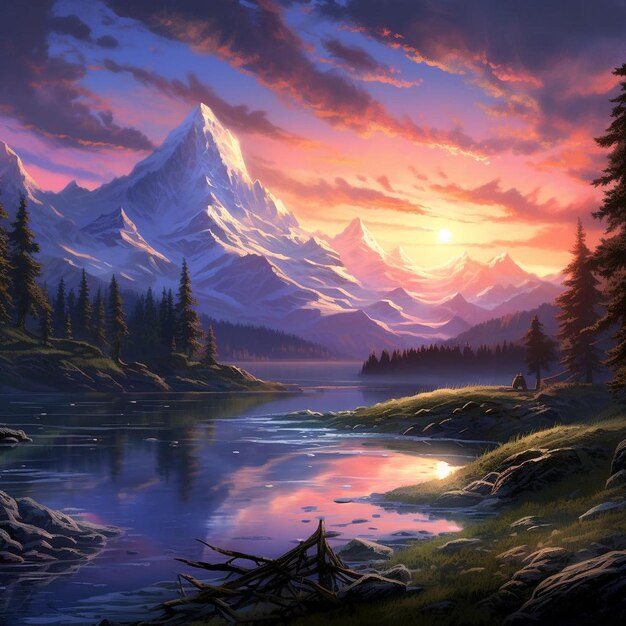 Mountain Majesty Desktop Serenity Desktop Background Image