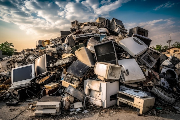 Mountain of Outdated Electronics The Impact of Discarded Devices on Our Planet