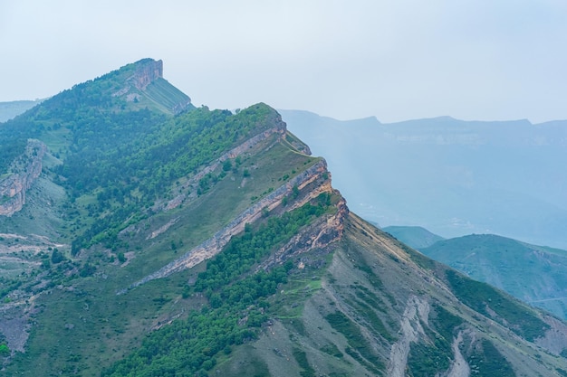 Mountain peak looks like a giant wave Aivazovsky peak in Dagestan