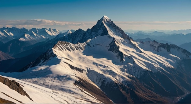 Mountain peak snow in winter