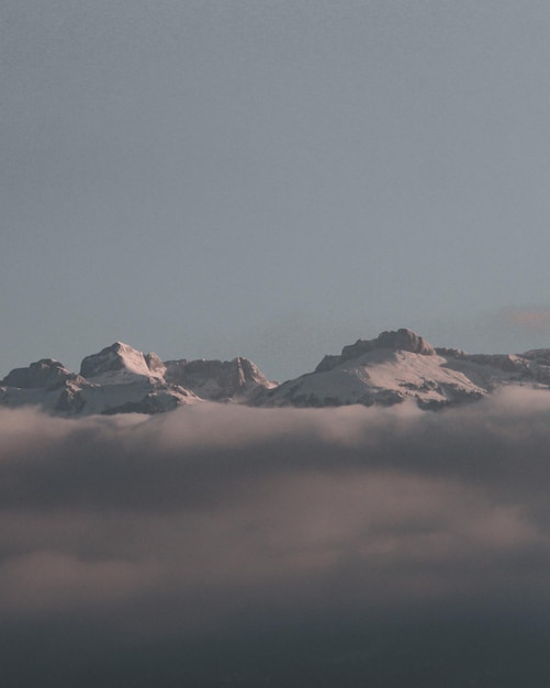 Mountain peaks over the clouds