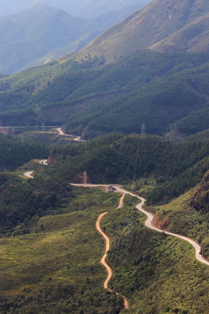 Mountain range of fansipan highest mountain summit of indochina in sapa lao cai province northern of vietnam