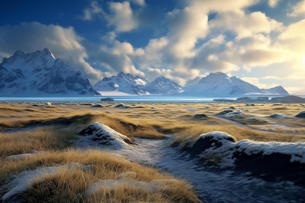 a mountain range with snow on the top of it