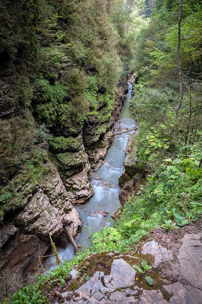 Mountain river in the Guam Gorge Republic of Adygea Russia