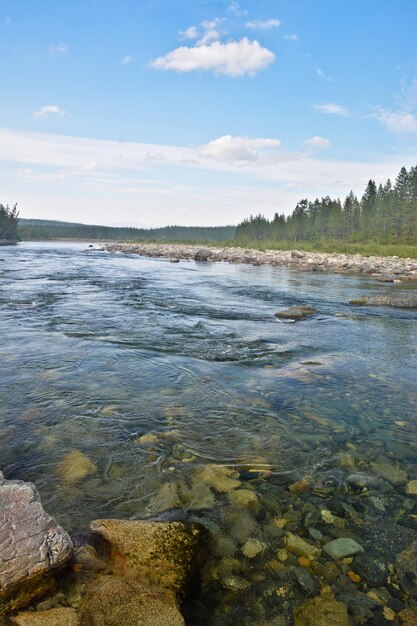 The mountain river Haramatalow in the Polar Urals