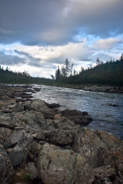 The mountain river Haramatalow in the Polar Urals