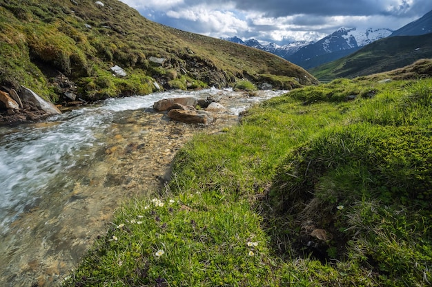 Mountain river on the pass Grossglockner Austria