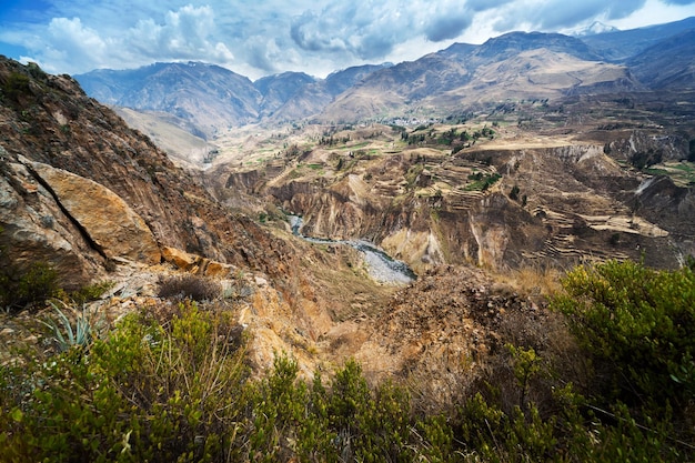 Mountain river and the valley