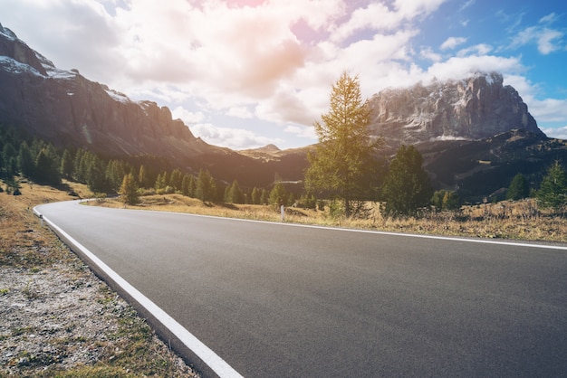 Mountain Road Highway of Dolomite Mountain - Italy