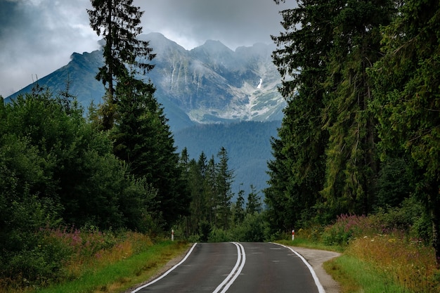 Mountain road to Lysa Polana and Morskie Oko, High Tatra Mountains, Poland