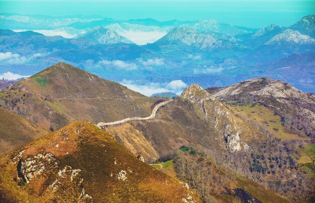 Mountain rocky landscape Cantabrian Mountains Picos de Europa national park Spain Europe