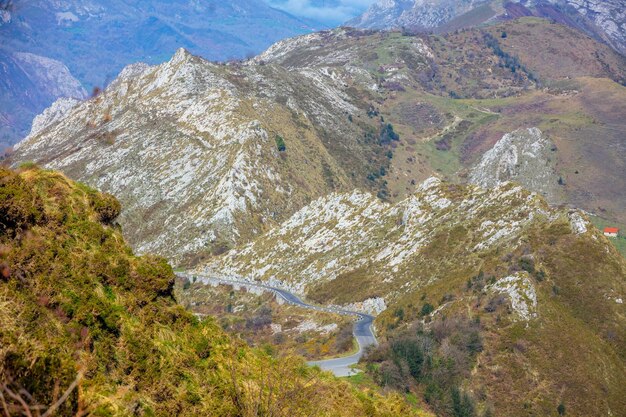 Mountain rocky landscape The Cantabrian Mountains Picos de Europa national park Spain