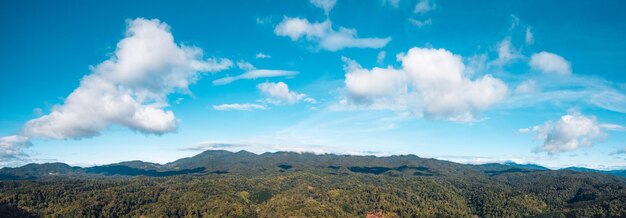 Mountain scenery in the morning high angle summer