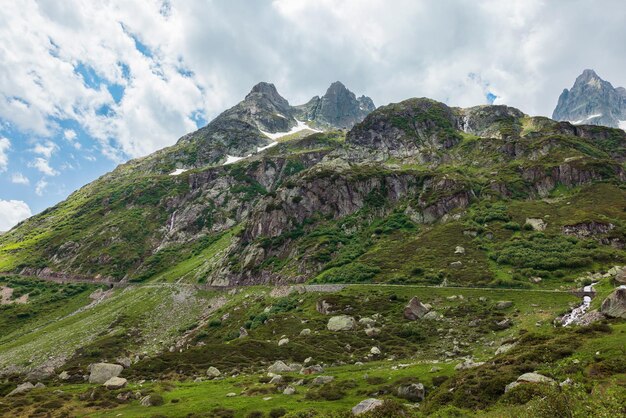 Mountain scenery of Sustenpass in the swiss alps