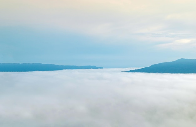 Mountain scenery with fog of Phetchabun Thailand