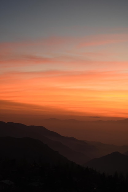 Mountain sunset red colors landscape