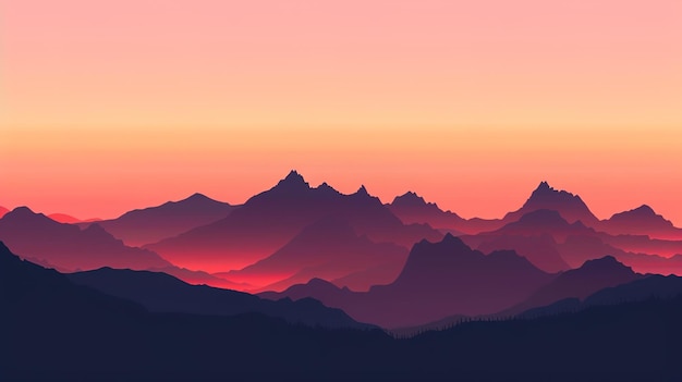 Photo mountain sunset