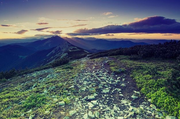 Mountain sunset