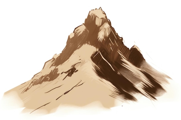 Mountain top drawing nature sketch