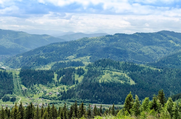 Mountain tops of Carpathian mountains