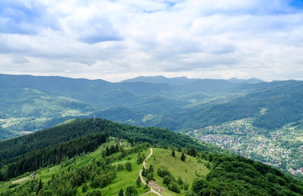 Mountain tops of Carpathian mountains