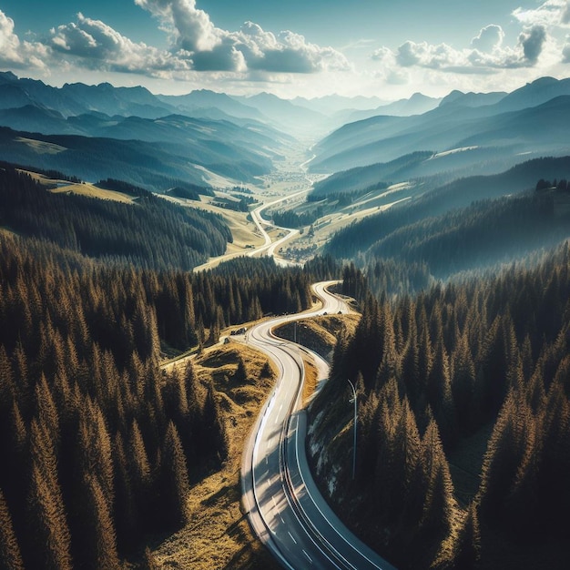 Mountain travel Mountain roadway High definition photography creative wallpaper