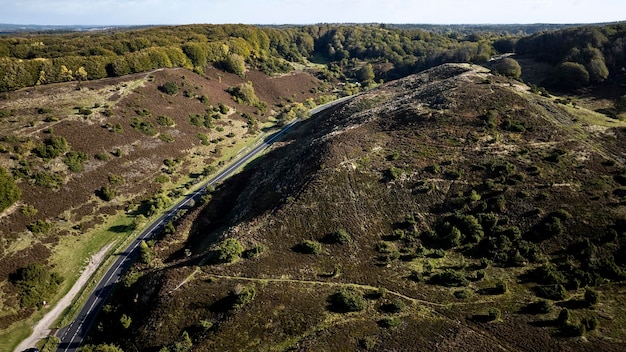 Mountain and trees in rebild bakker in denmark