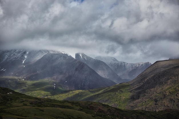 Mountain valley of Altai mountains fabulous landscape of wildlife amazing views of the mountain ranges Hike