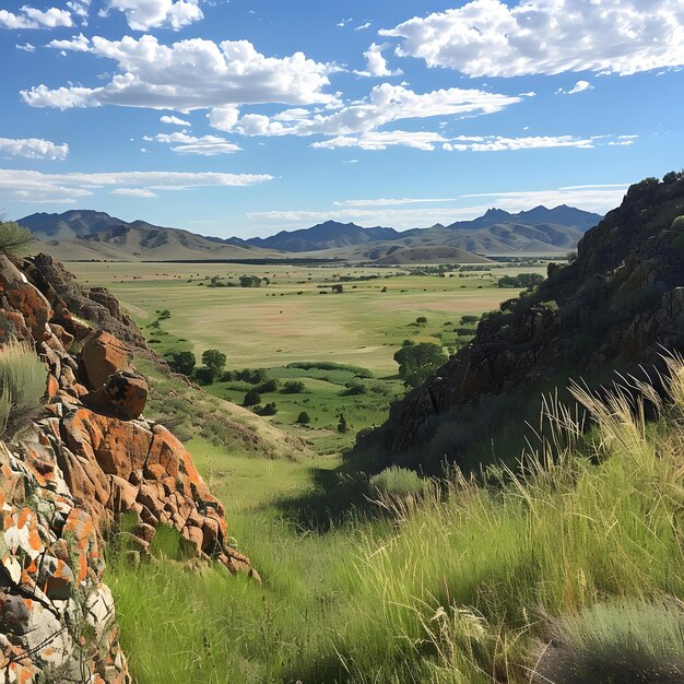 Photo mountain valley landscape