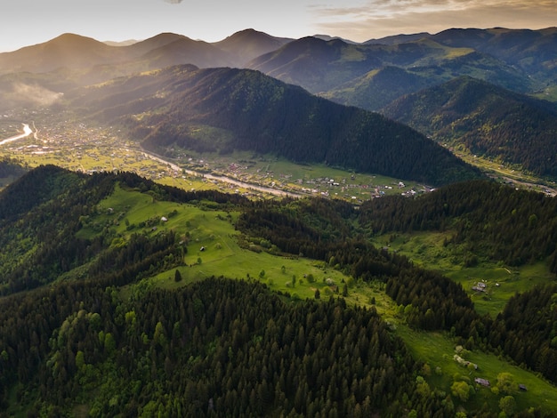 Mountain village from a height